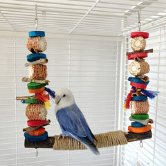 Colorful Bird Swing Hanging Chewing Toys for Cage