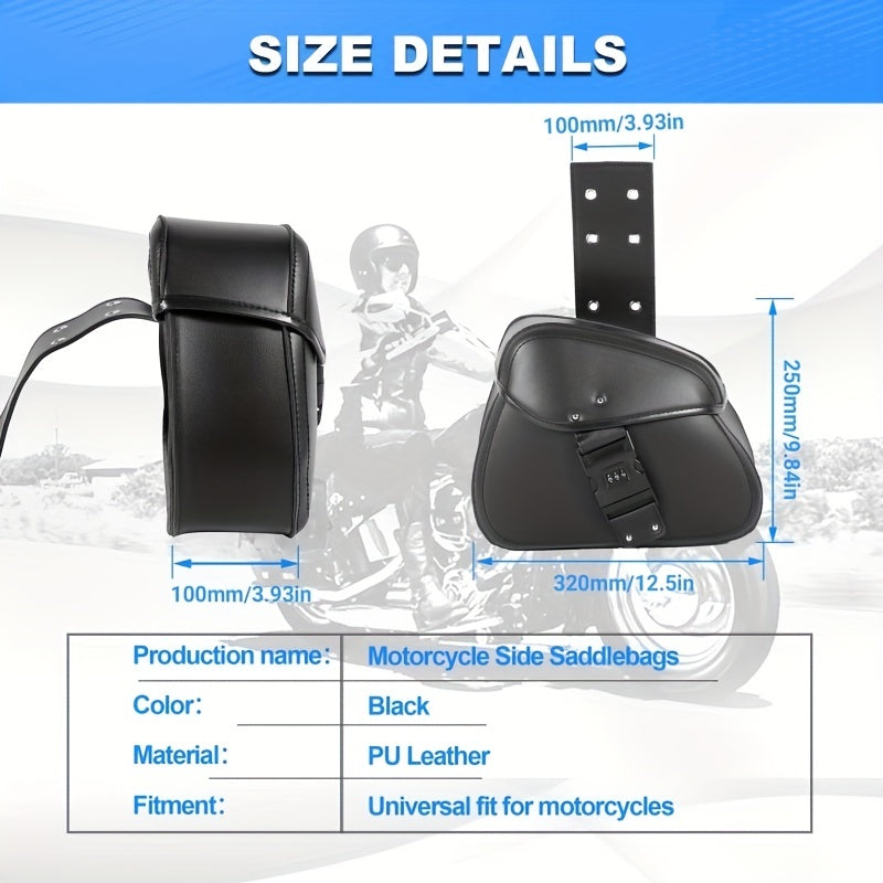 Stylish Motorcycle Side Bags 1 Pair Password Lock & Single Snap Lock