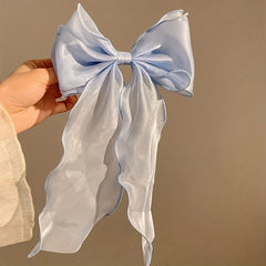Mesh Bow Streamer Hair Clips for Girls