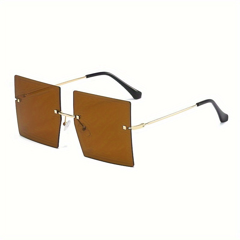 Square Rimless Sunglasses Gradient UV400 Sun Shades