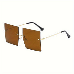 Square Rimless Sunglasses Gradient UV400 Sun Shades