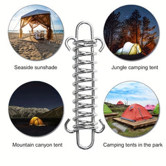 4pcs Steel Tent Wind Rope Spring Buckles Tent Tensioner Camping Deck Pegs