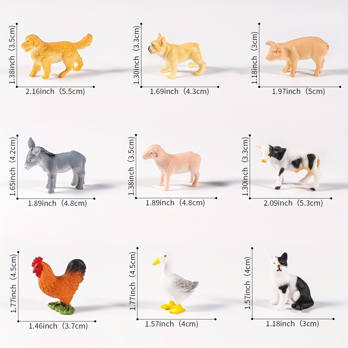 12pcs Animals Mini Farm Animal Figurines Plastic Educational Toys Gift