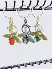Vintage Metal Insect Pendant Keychain Bee Keychain for Backpacks