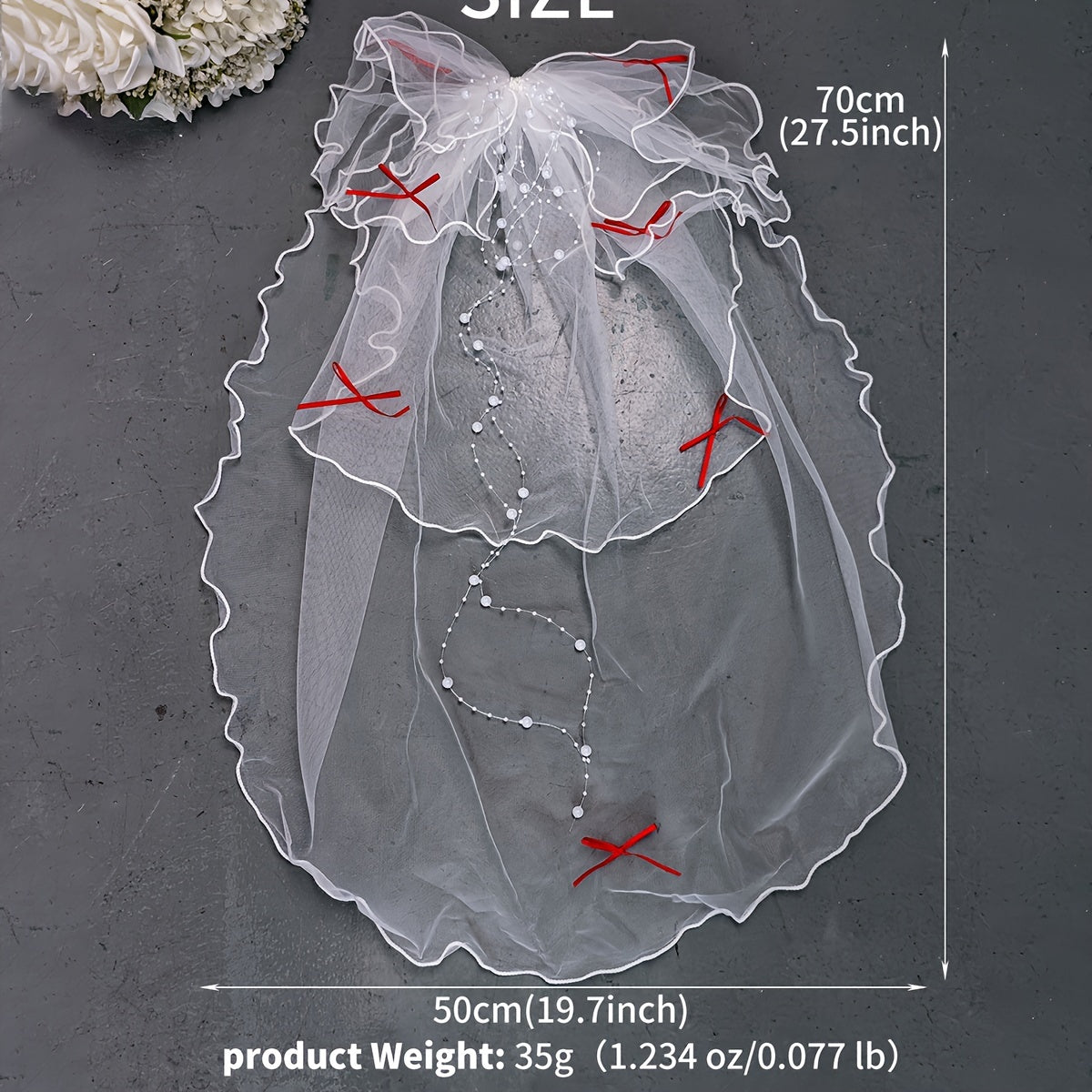 MIALLO Wedding Veil with Bow Hair Accessory Soft Tulle Bridal Veil