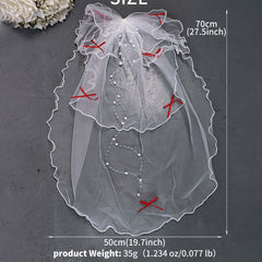 MIALLO Wedding Veil with Bow Hair Accessory Soft Tulle Bridal Veil