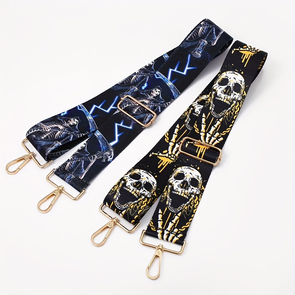 Ghost Skull Horror Purse Strap Wide Adjustable Bag Shoulder Replacement