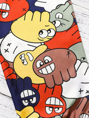 Girls Fun Cartoon Casual Pants Elastic Waist Sports Jogger Pants