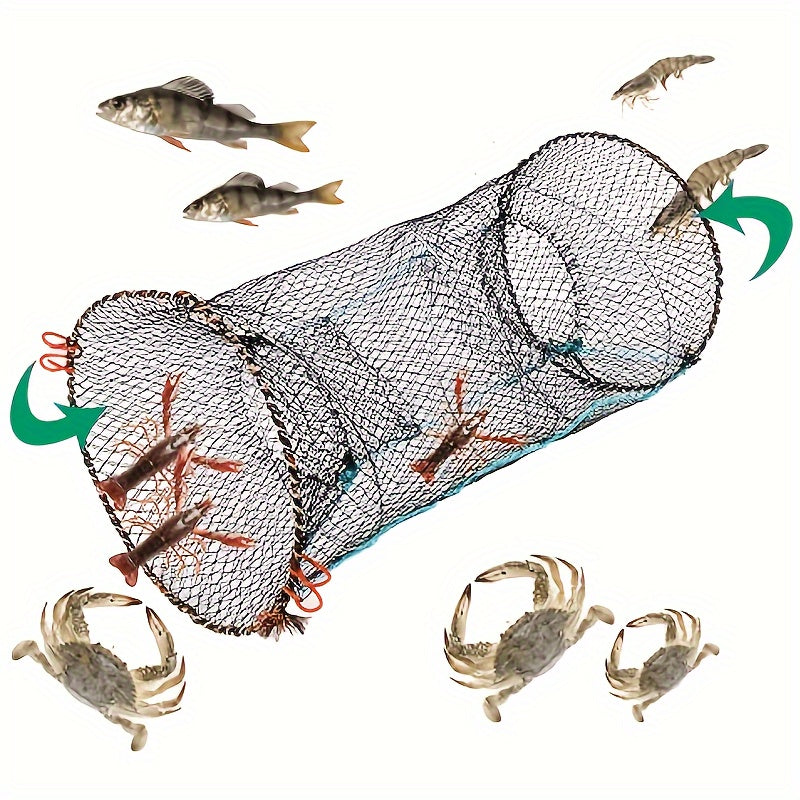 Foldable Fishing Net Shrimps Crabs Trap Cage Outdoor Tackle