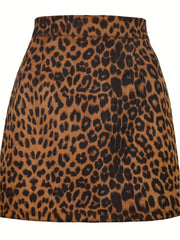 Leopard Print High Waist Mini Skirt