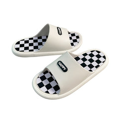 Men's Checkered Slippers Quick Dry Soft Insole Sandals