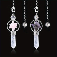Men's Dowsing Pendulum Quartz Pink Healing Spiritual Tool