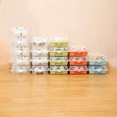 1pc Stackable Shoe Box With Lid Plastic Container Storage Organizer