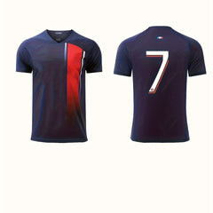 Men's Stretch Short Sleeve V-neck Football Jersey
