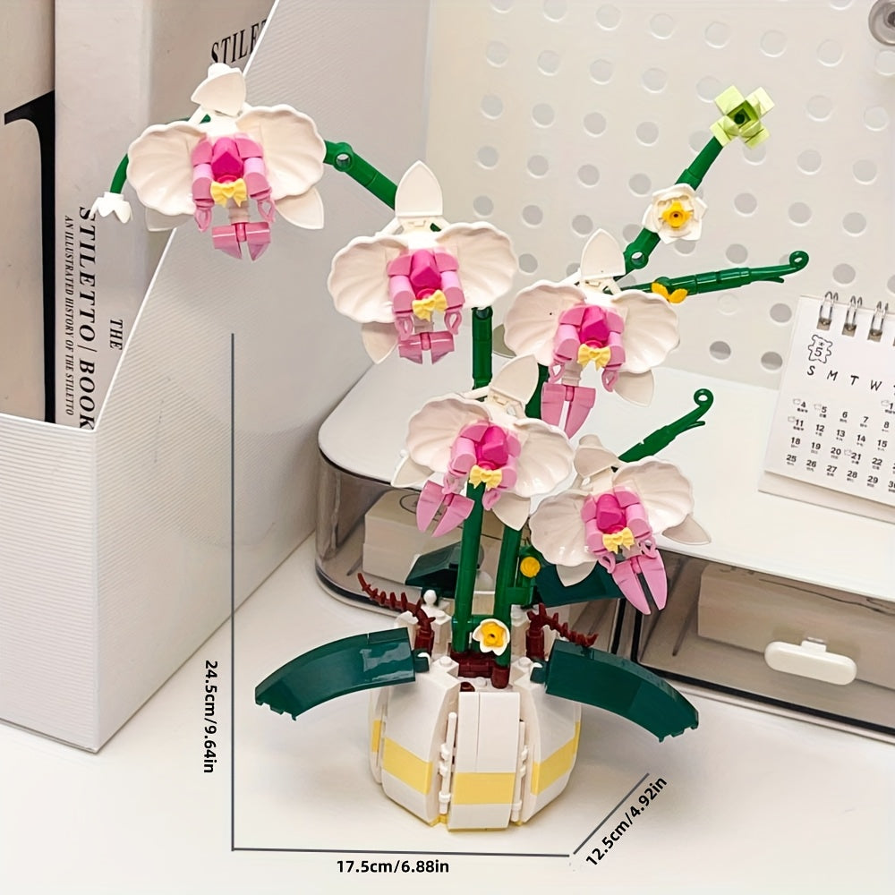 1000pcs Orchid Building Blocks Set DIY Orchid Pots and Bricks