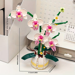 1000pcs Orchid Building Blocks Set DIY Orchid Pots and Bricks