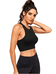 Sleeveless Sports Vest Women Chestless Pad Fitness Top Bodycon Seamless Knitted
