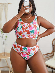Floral Print Tank Top & Underwear Swimsuit Set