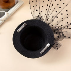 Girls Polka Dot Mesh Flower Hair Clip Headwear Princess Accessories