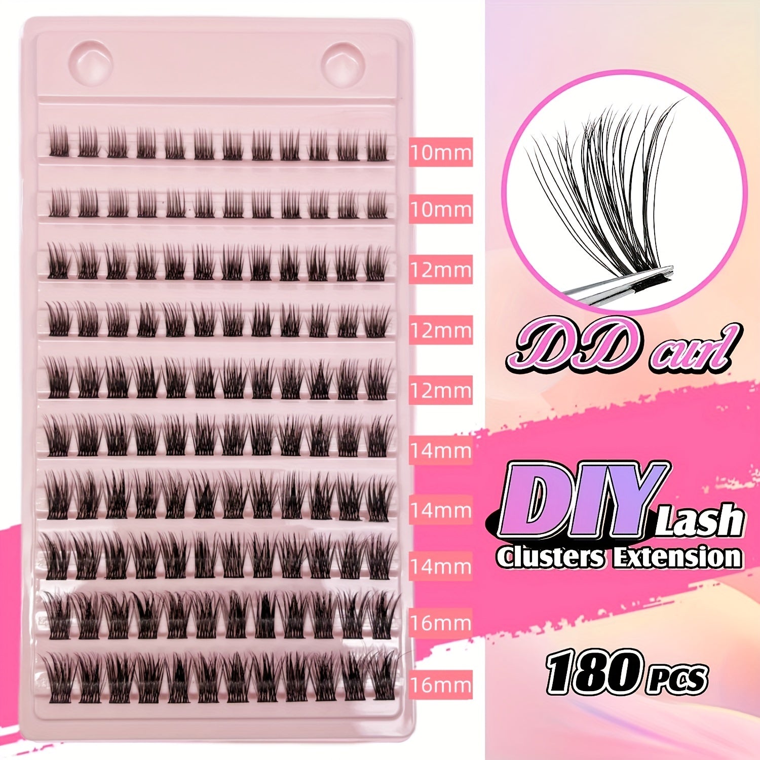 110pcs Cluster Eyelashes D Curling Wispy Lashes Mink Hair Fluff