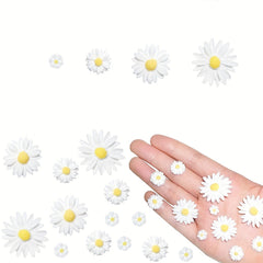 50pcs Yellow Daisy Flowers Cabochons for Jewelry Making and Decor