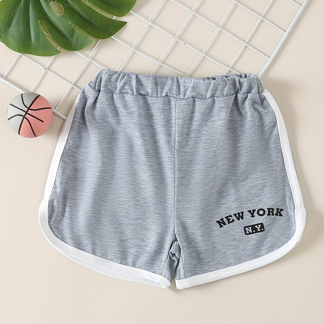 Girls' Letter Print High Waisted Track Shorts