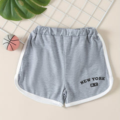 Girls' Letter Print High Waisted Track Shorts