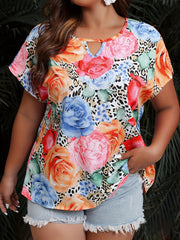 Floral Print Bat Sleeve Blouse