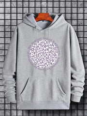 Men's Floral Graphic Hoodie Casual Stretch Hooded Sweatshirt
