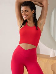 Solid Ribbed Cami Sports Tank Top High Stretch Yoga Sleeveless Tops