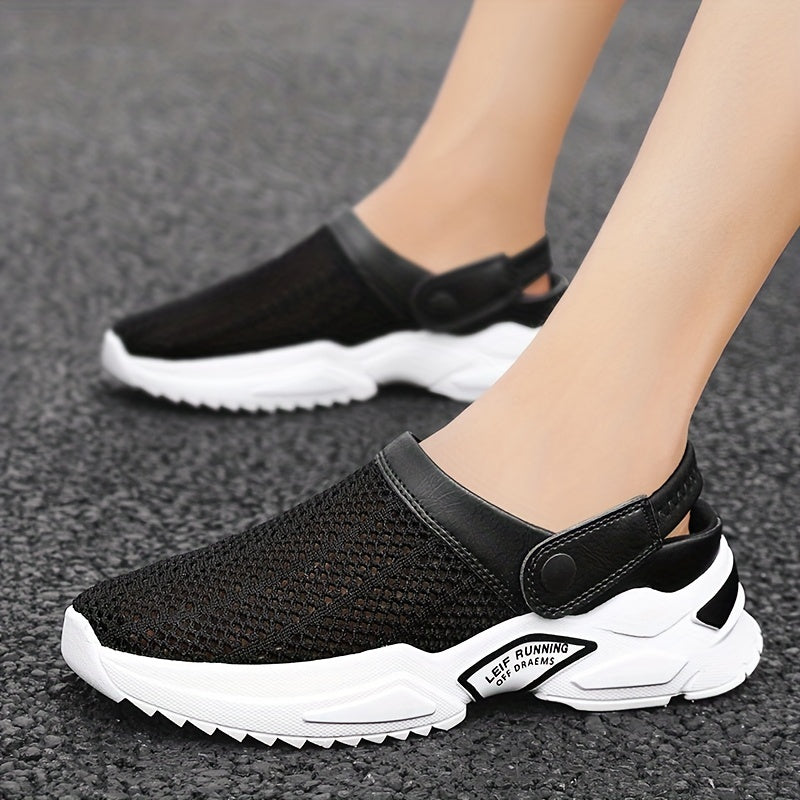Men's Breathable Slip On Knitted Clog Sandals Casual Outdoor Walking Shoes