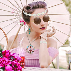 Hippie Costume Set with Sunglasses 5pcs