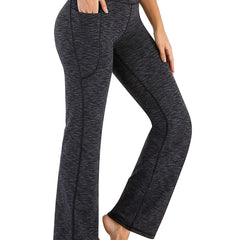 High Waist Bootcut Yoga Leggings with Pocket
