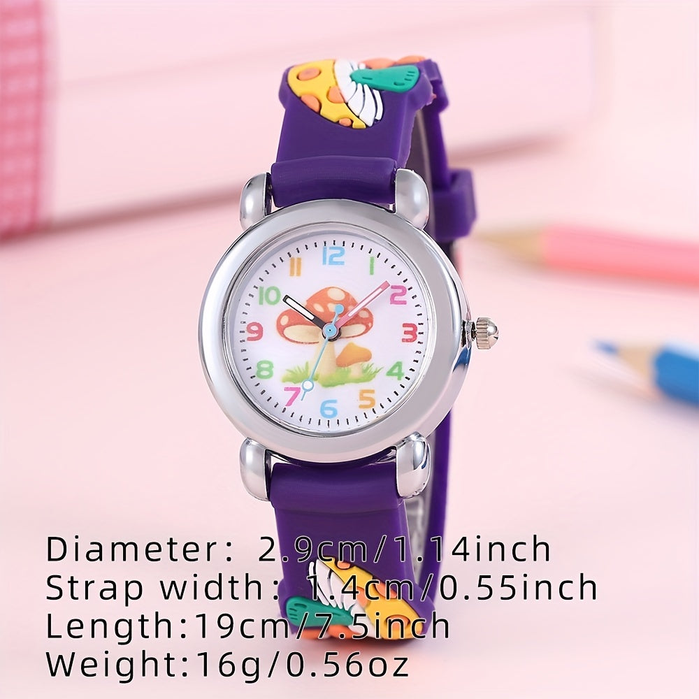 Cartoon Mushroom Quartz Watch for Kids