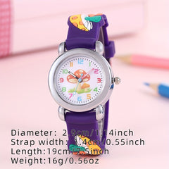 Cartoon Mushroom Quartz Watch for Kids