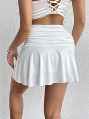 Ruched High Waist Mini Skirt