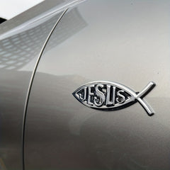 2 Pack 3D Metal Jesus Decal Sticker - Upgrade Your Ride