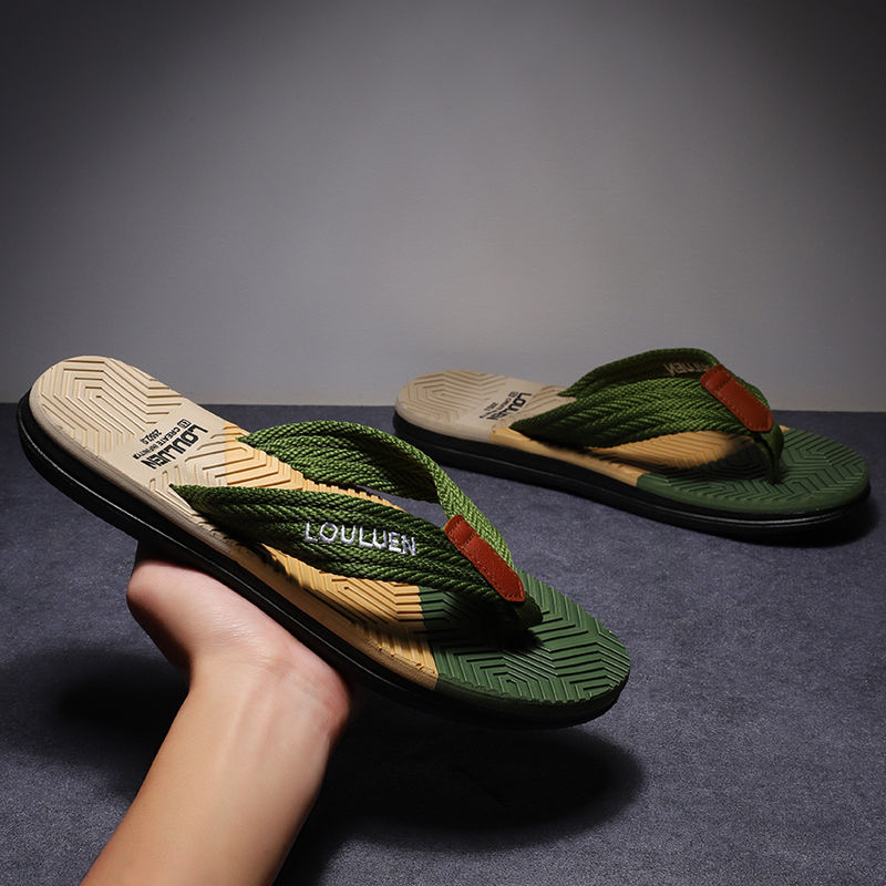 Men's Quick Drying Block Flip Flops Slides