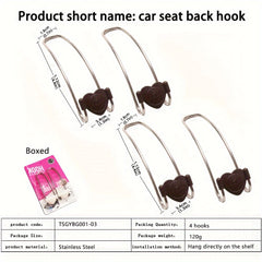 4pcs Car Hooks Seat Back Storage Hooks Garden Tool Flower Pot Hanging Hooks