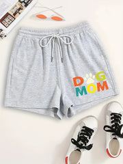 Cute Drawstring Elastic Waist Home Wear Shorts
