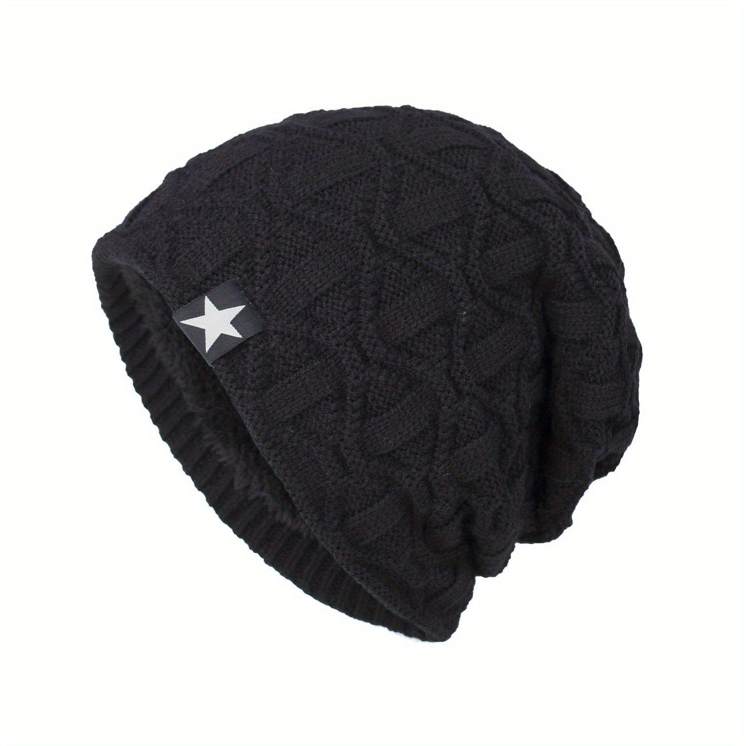 Men's Winter Thickened Solid Knitted Woolen Hat