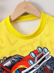 Monster Truck Print Boys Casual Pullover Sweatshirt