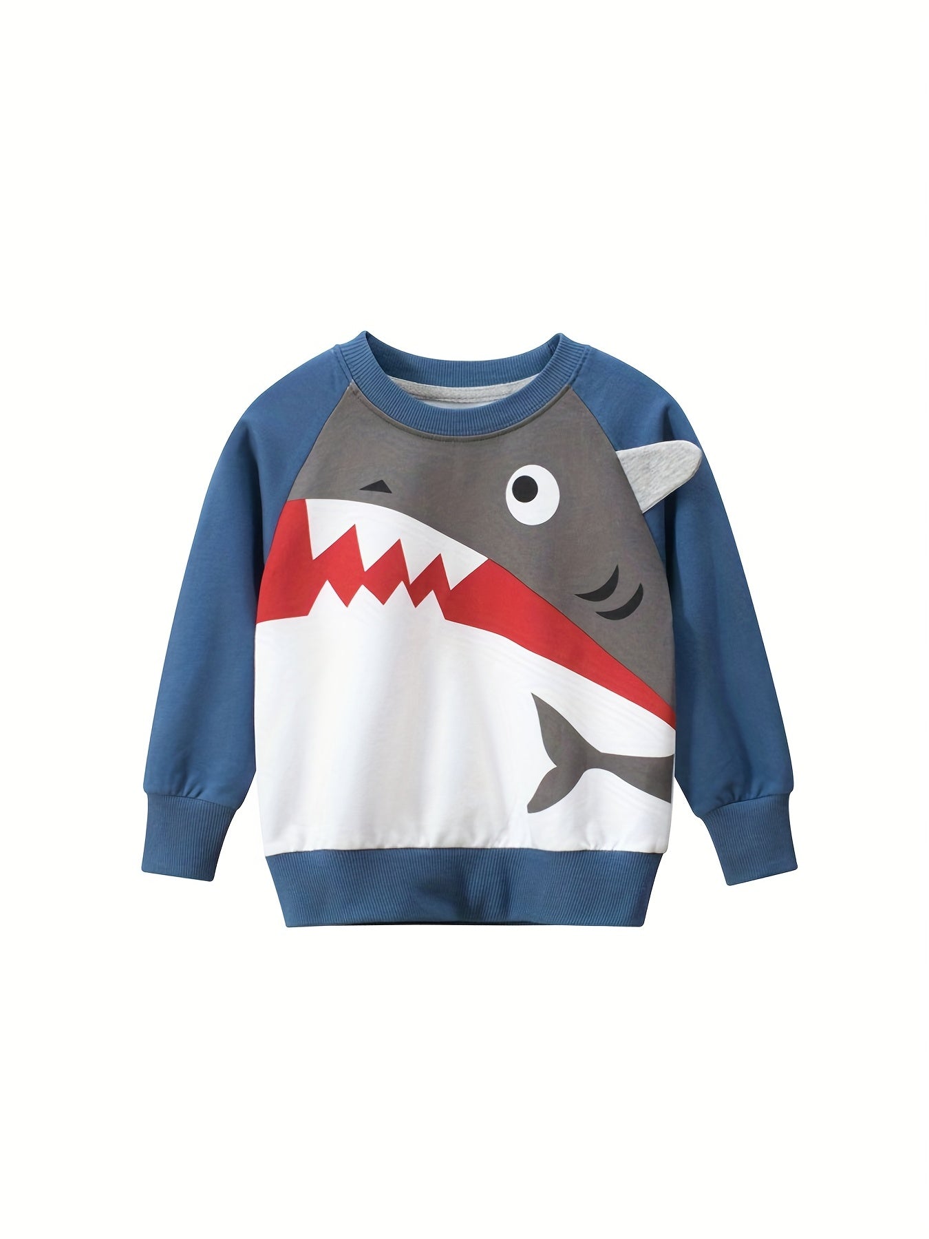 Dino Croc Print Crew Neck Sweatshirt for Boys