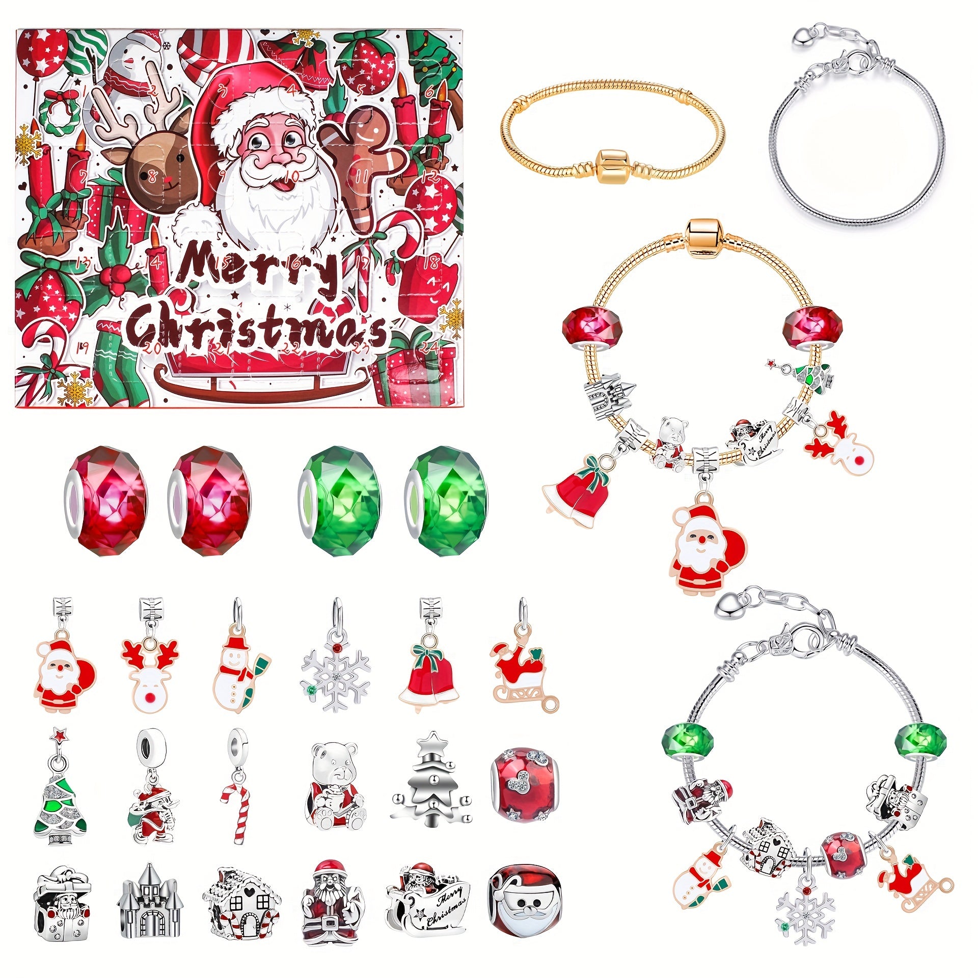 24pcs Dream Charm Bracelets Christmas Advent Calendar Set for Women Children