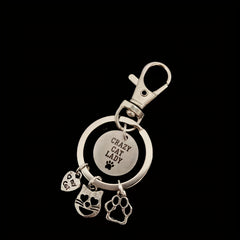 Cute Kitty Paw Charm Key Chain Stainless Steel Keychain Bag Pendant