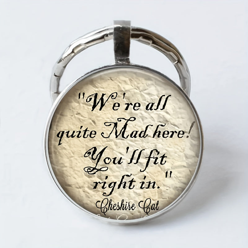 Vintage English Handwriting Keychain Necklace Bag Charm Accessories