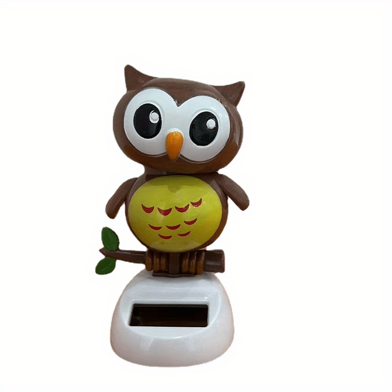 Solar Swing Owl Moving Head Doll Car Ornament Cartoon Gift Toy