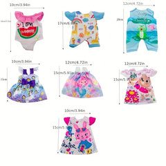 7 Sets Doll Clothes for 25.4 Cm Baby Dolls