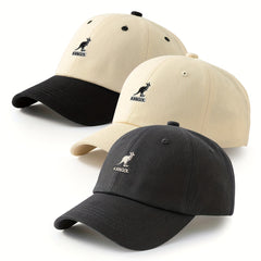 Kids Embroidered Kangaroo Baseball Cap Adjustable Soft Peak Sun Hat