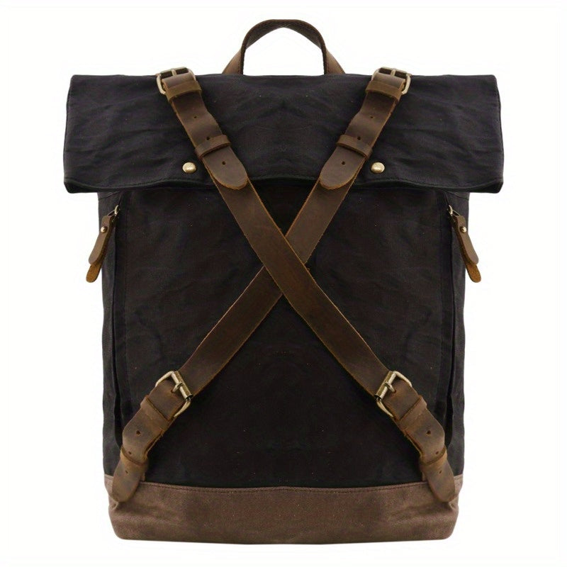 Men's Canvas Backpack Outdoor Travel School Bag Vintage Anti theft Laptop Backpa
